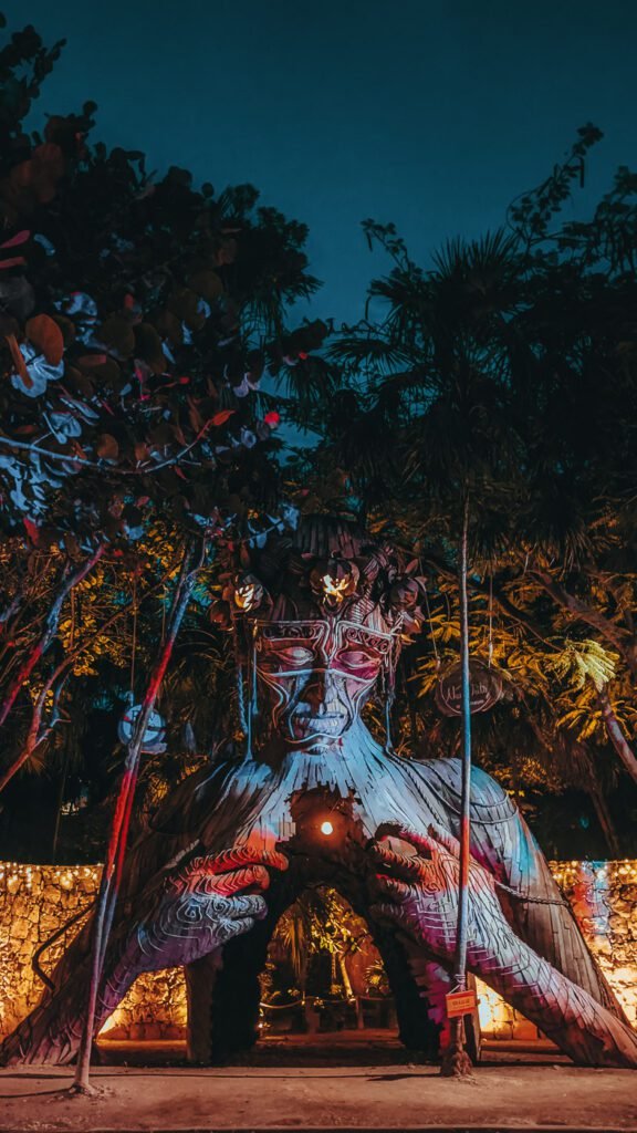 Tulum Beach Club at night