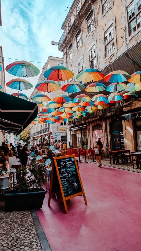 The pink street of Lisbon